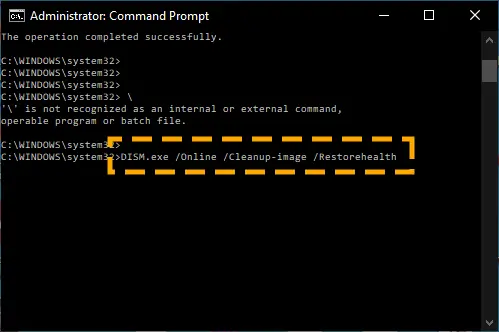 Run Scanhealth and Restorehealth commands