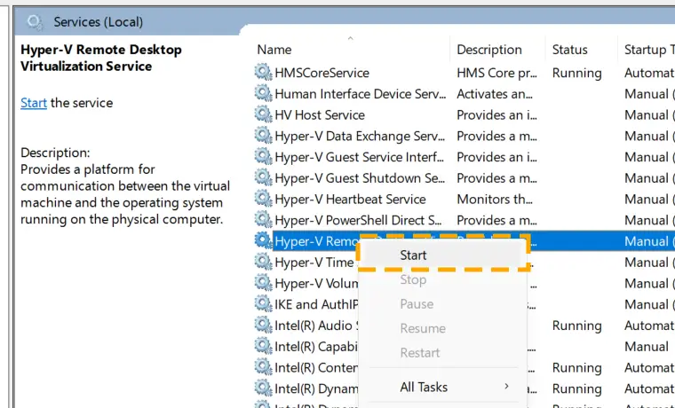 Starting Hyper-V Virtualization Service on Windows 11