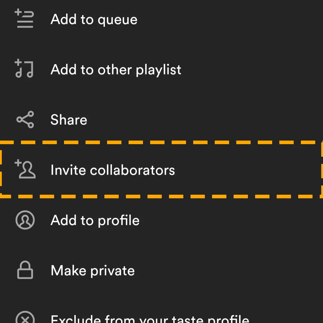 add people to playlist with invite collaborators option