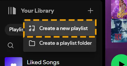 create new playlist on spotify