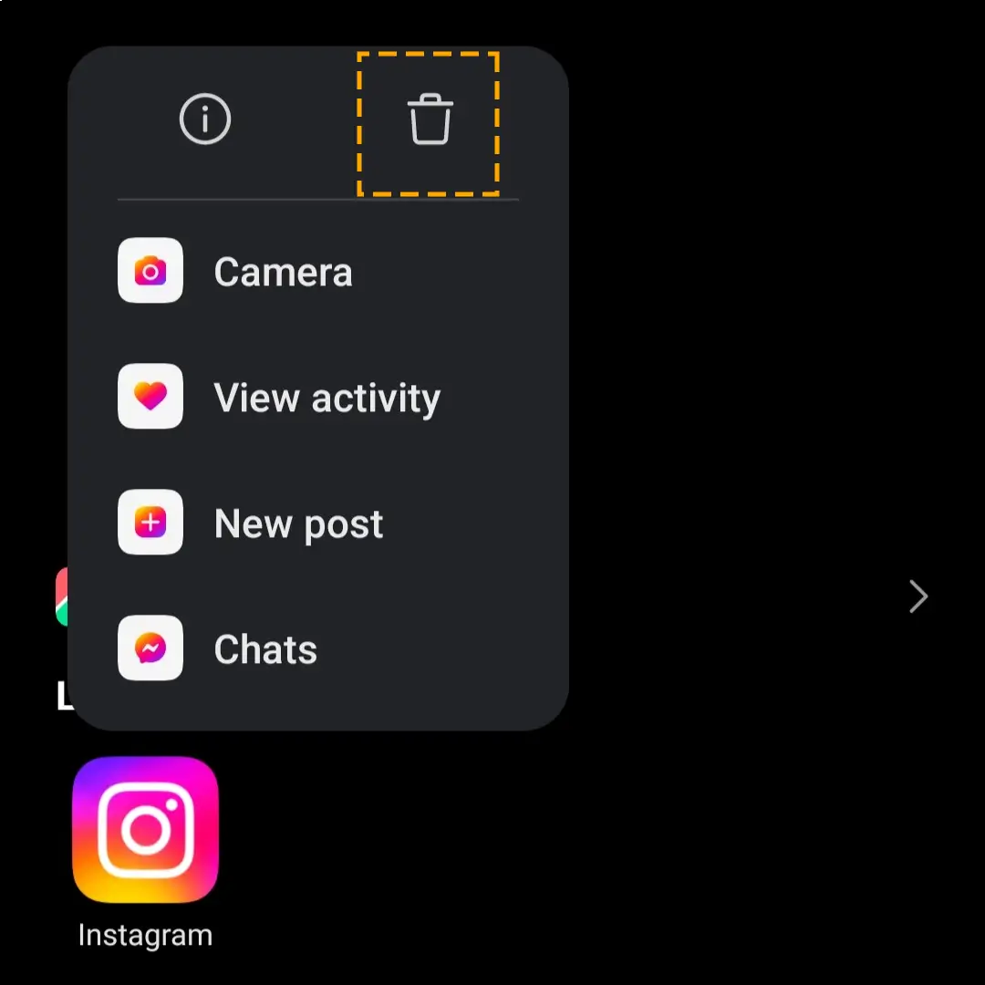 delete instagram app from android phone