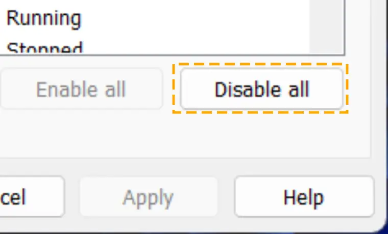 disable all other services