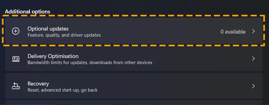 download pending optional updates