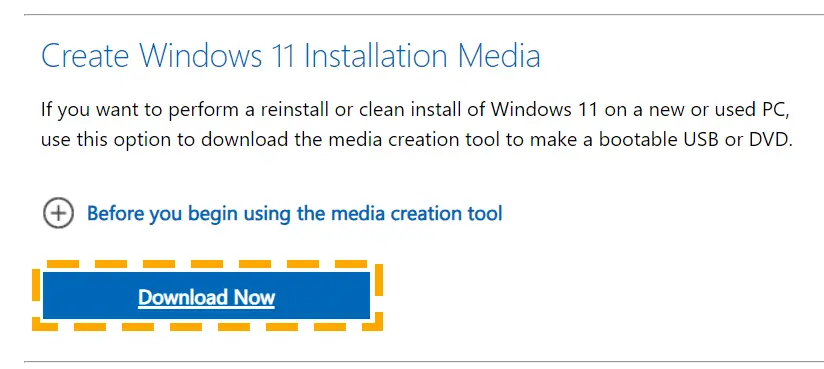 download windows installation media