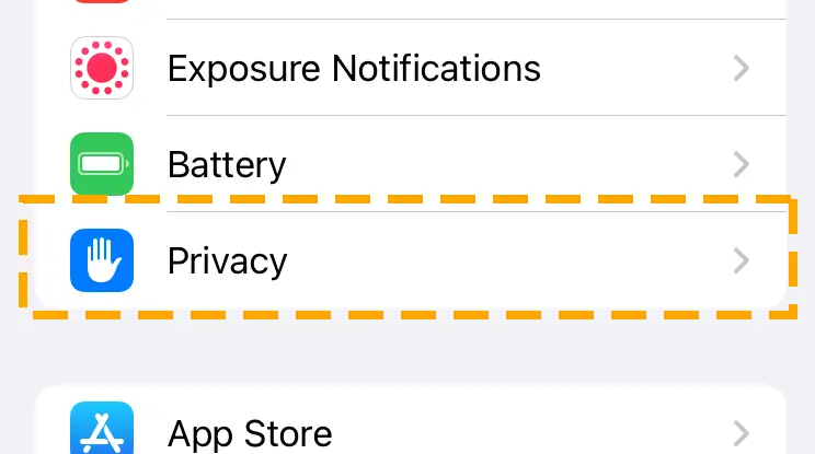 ios privacy tab