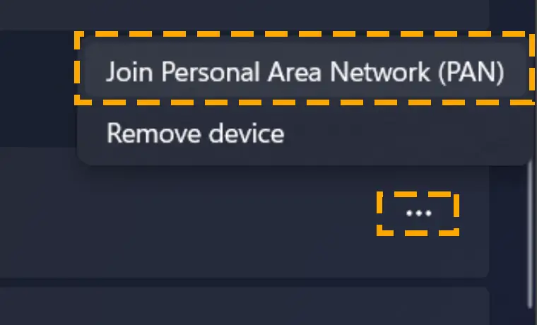 join personal area network for ios