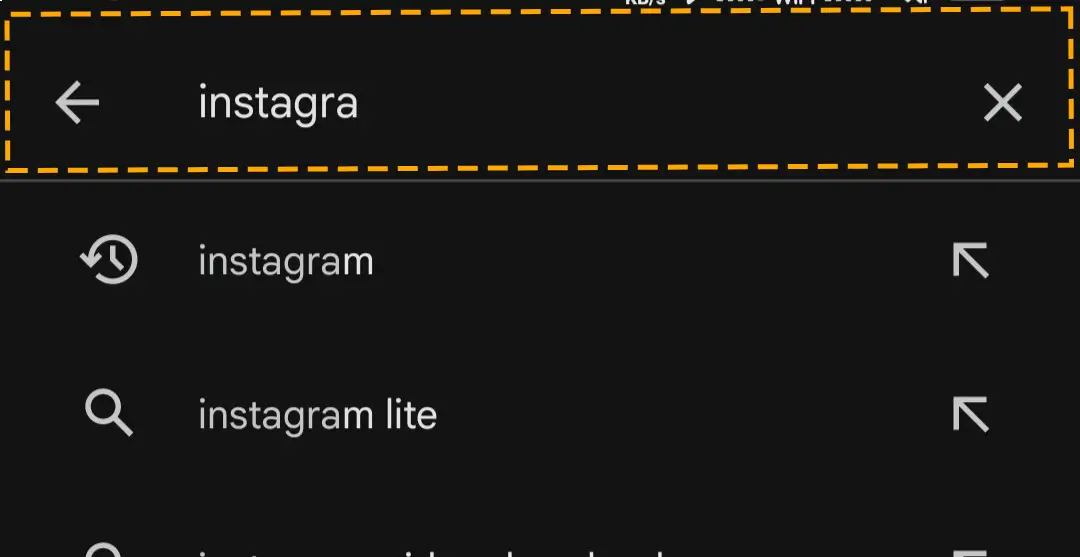 searching instagram app in app store