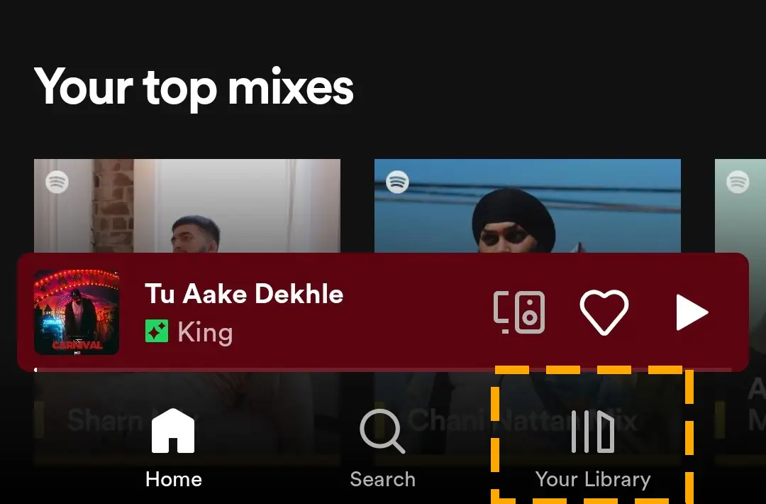 your library icon in spotify app