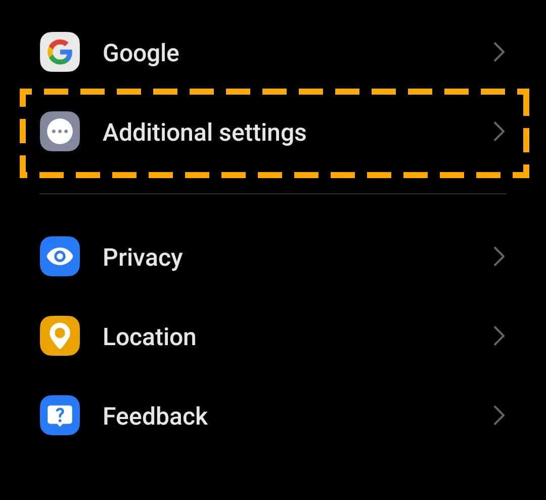 additional settings in system settings app