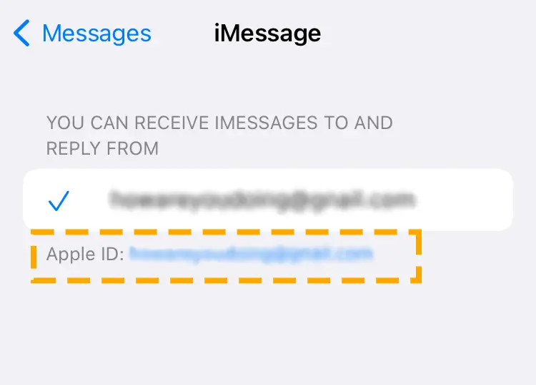 apple id linked to imessage