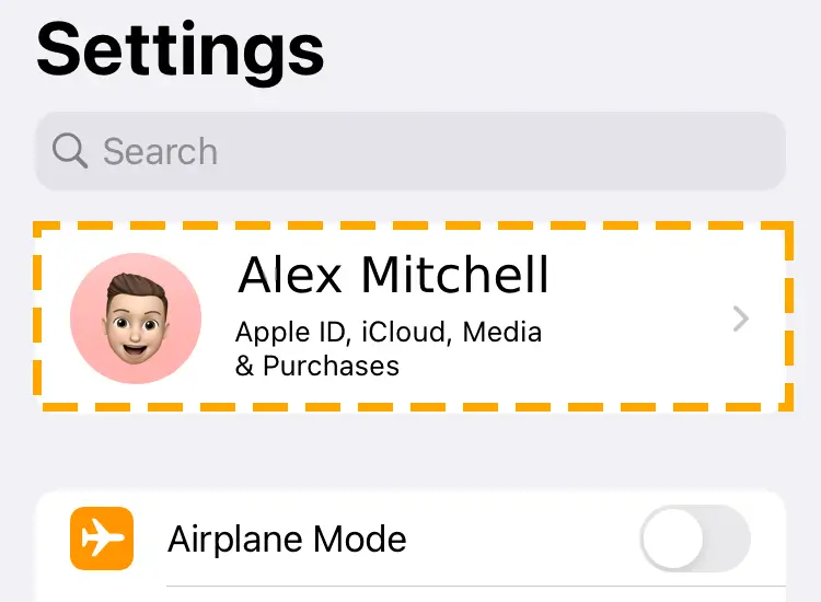 apple id settings on iphone