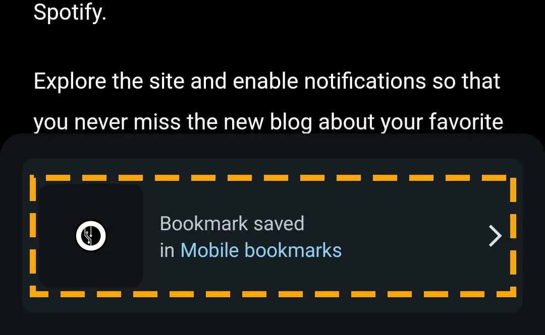 bookmark notification on chrome