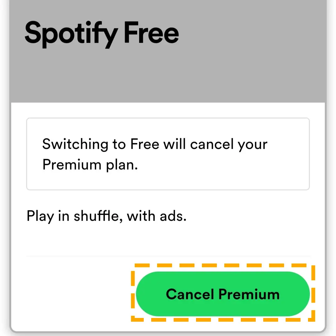 cancel premium on spotify