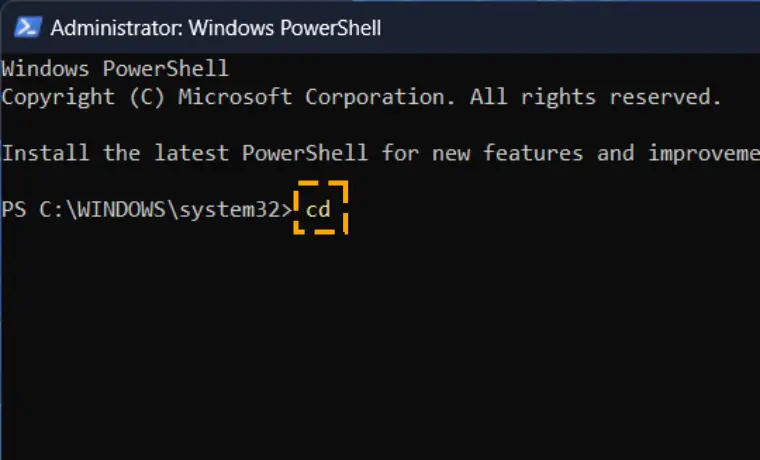 cd command in powershell