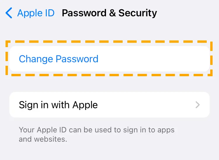 change apple account password