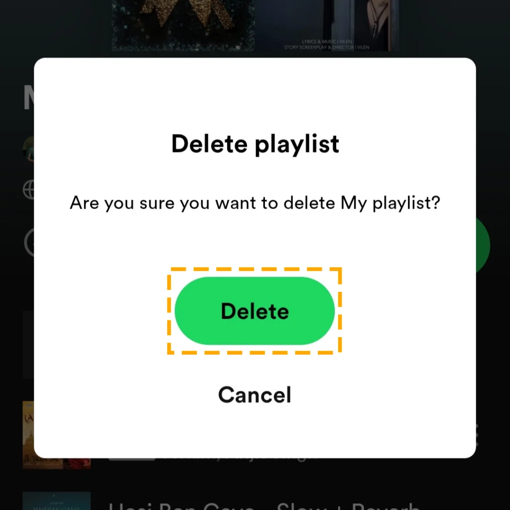 confirm playlist deletion