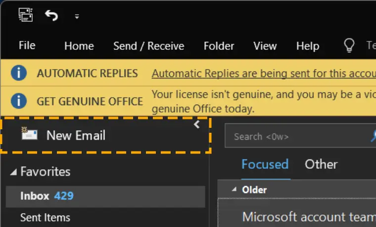 create new email on outlook