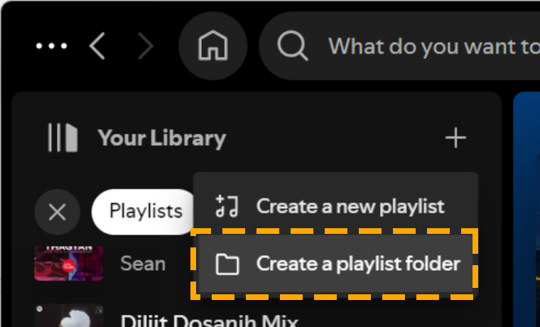 create new playlist folder