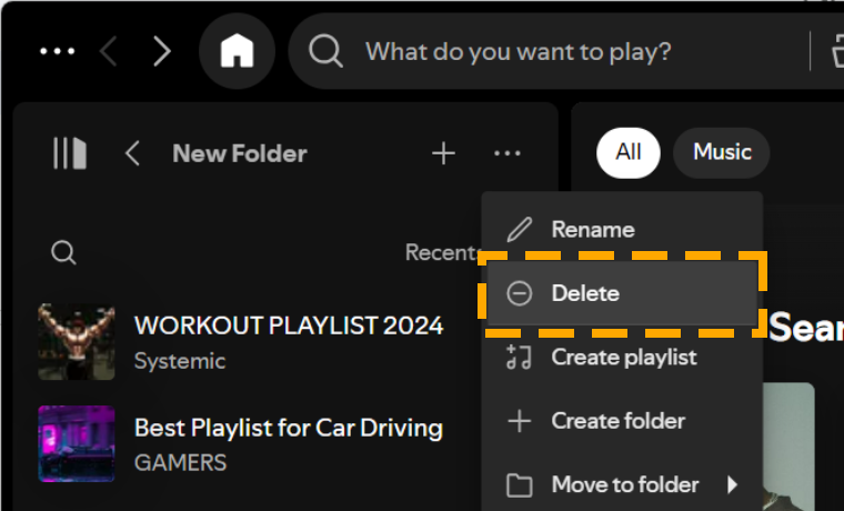 delete playlist folder