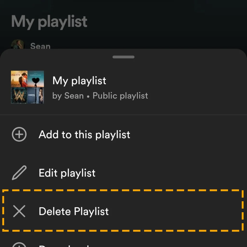 delete spotify playlist