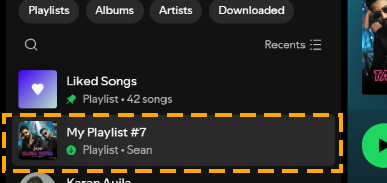 downloaded playlist on desktop