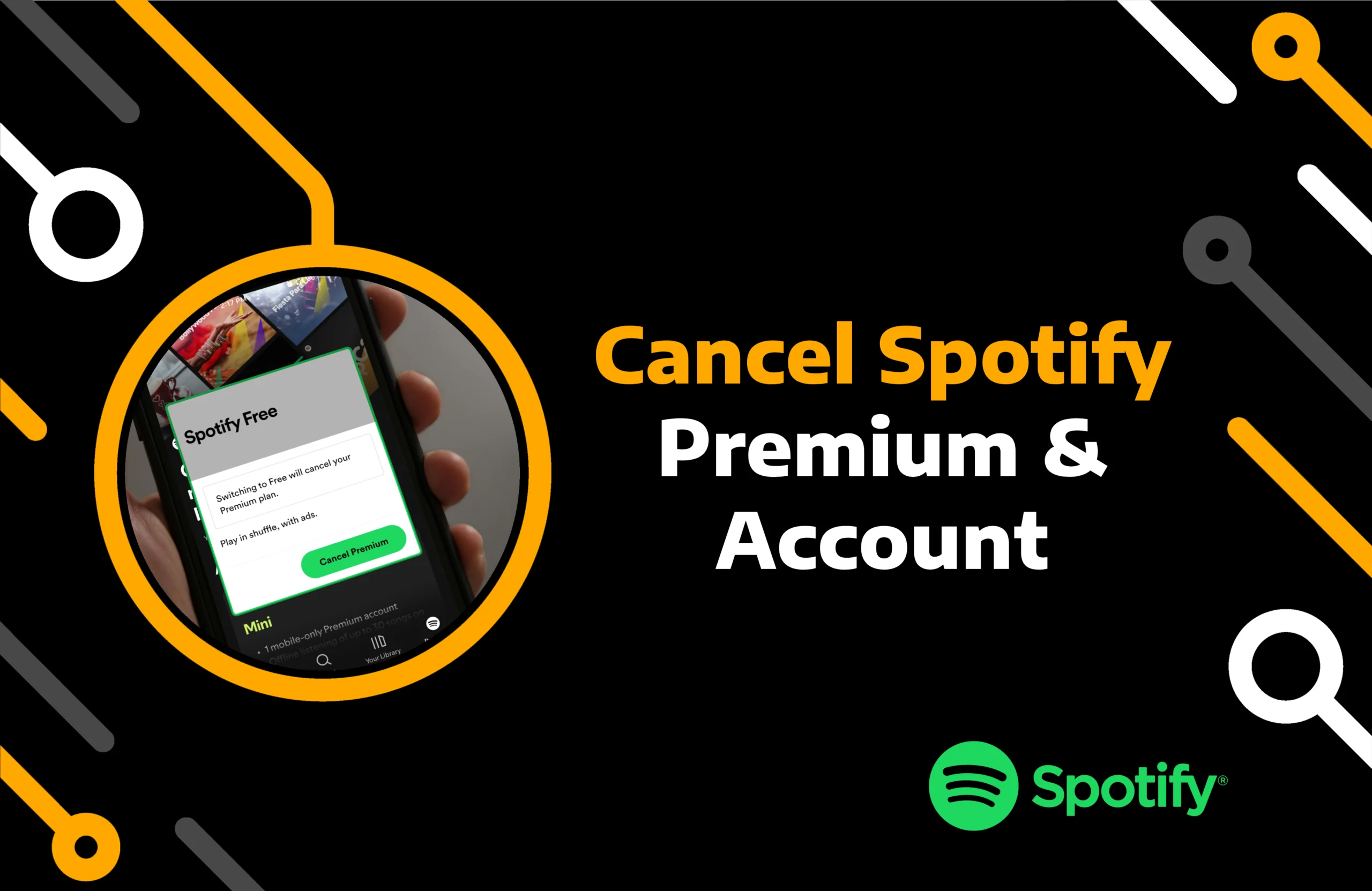 feature image of cancel spotify premium & delete account