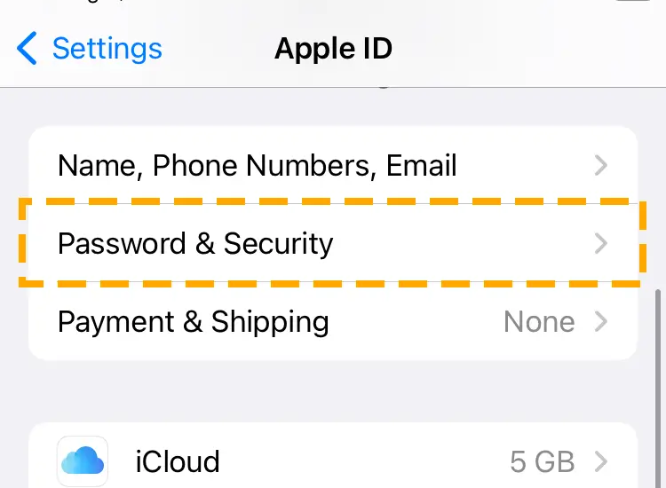 password and security of apple account