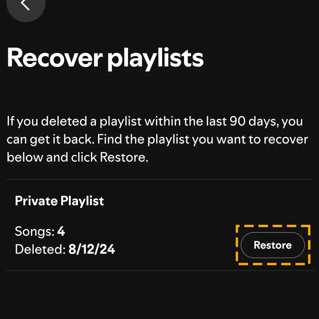 restore deleted spotify playlist