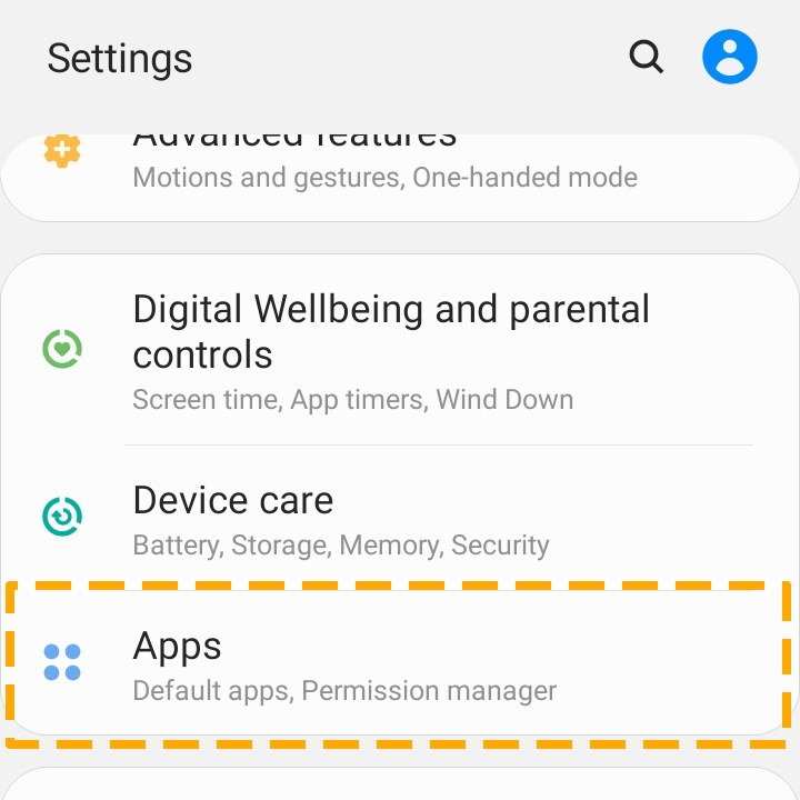 samsung phone settings