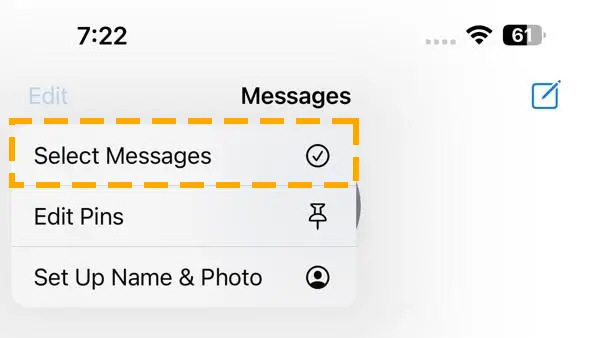 select messages to delete