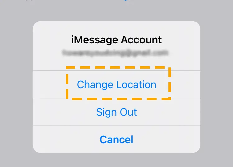 setting location for imessage