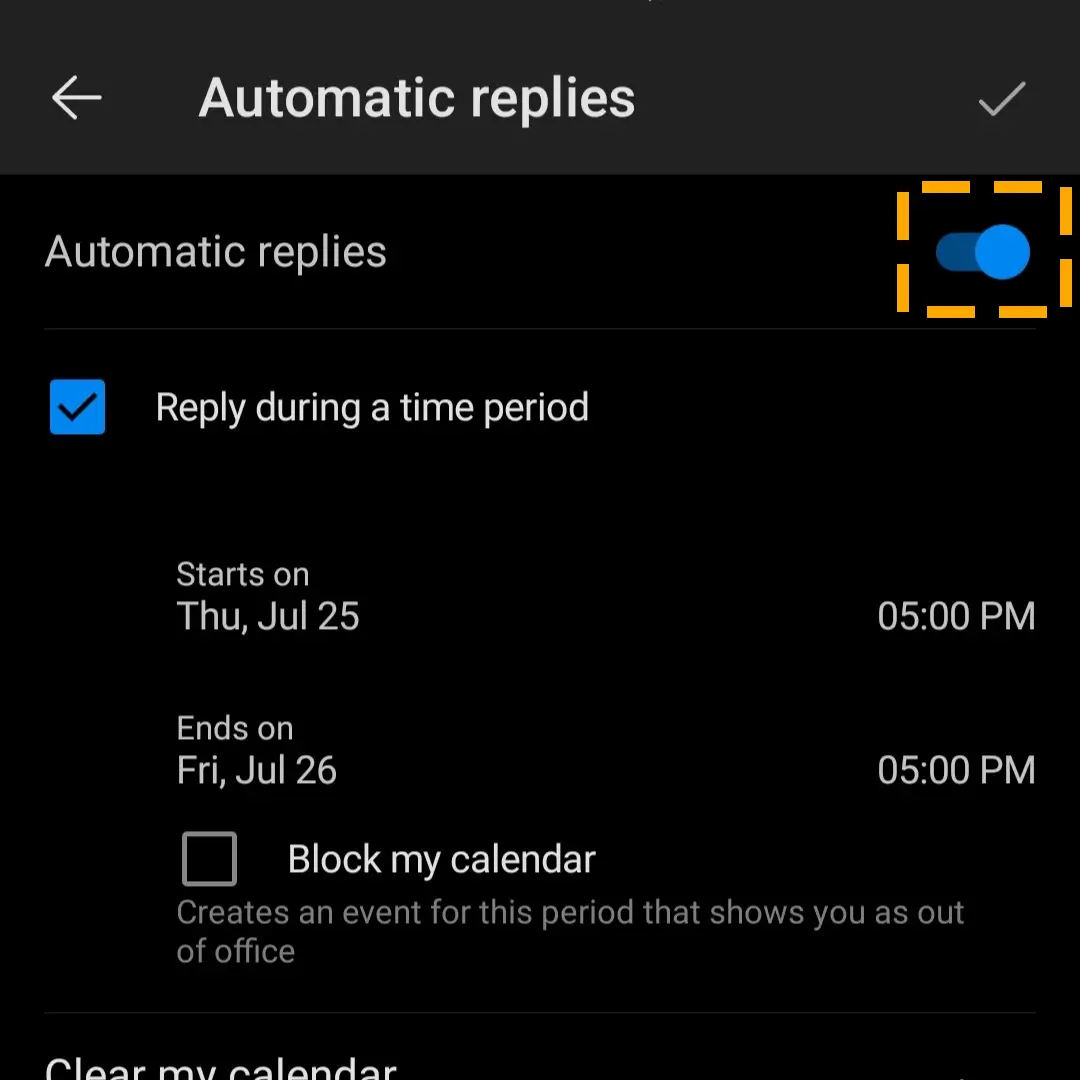 toggle off automatic replies