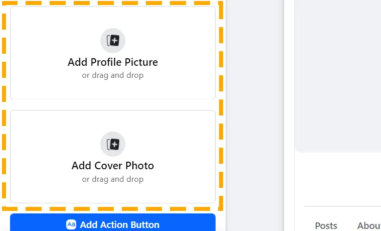 upload display image and cover image for the page