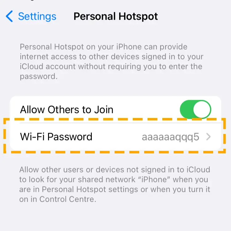 change hotspot password