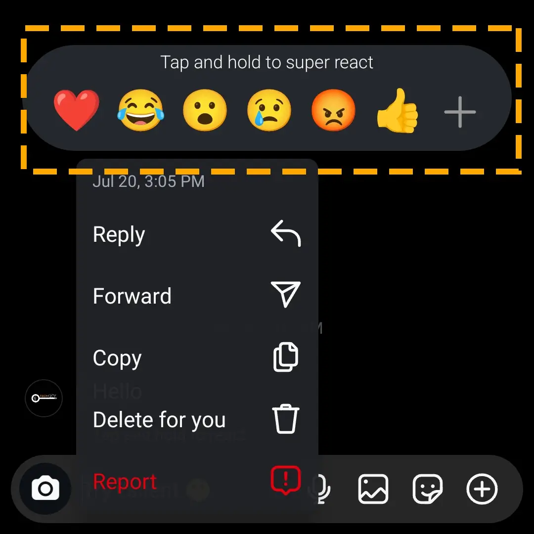 choose emoji to react