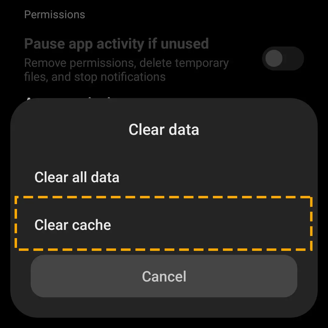 clear app cache