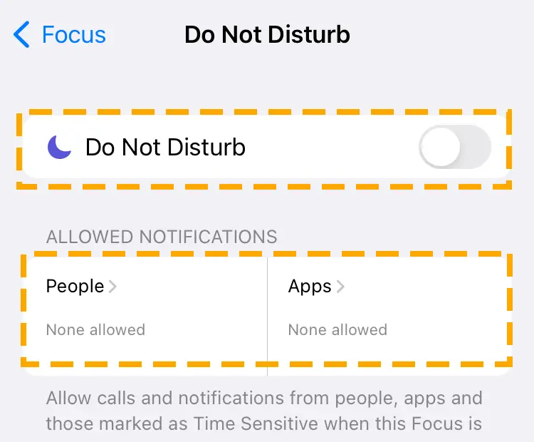 disable do not disturb ios iphone