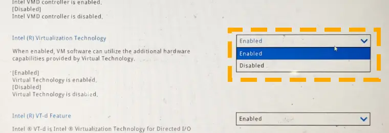 enable intel virtualization technology