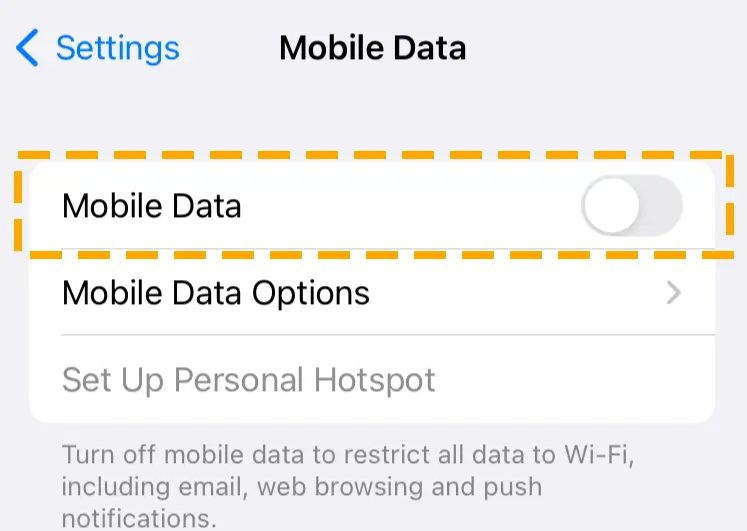 enable mobile data