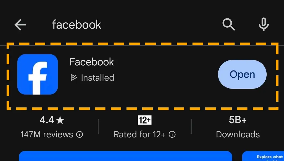 facebook app in store