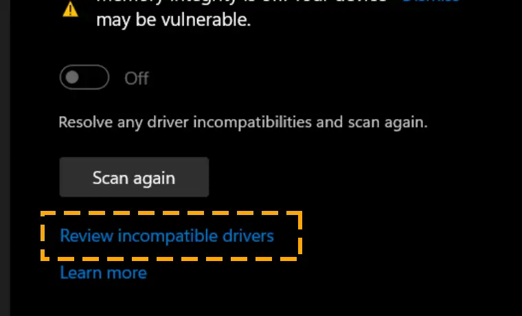 look for incompatible drivers