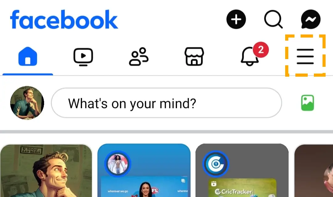 menu icon facebook