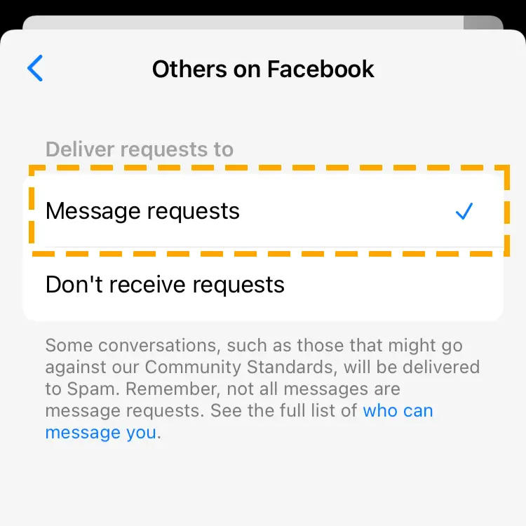 message request section