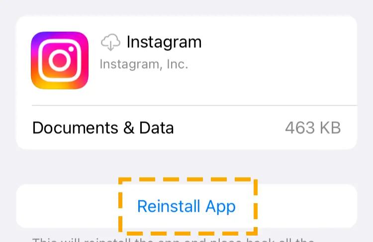 reinstall instagram