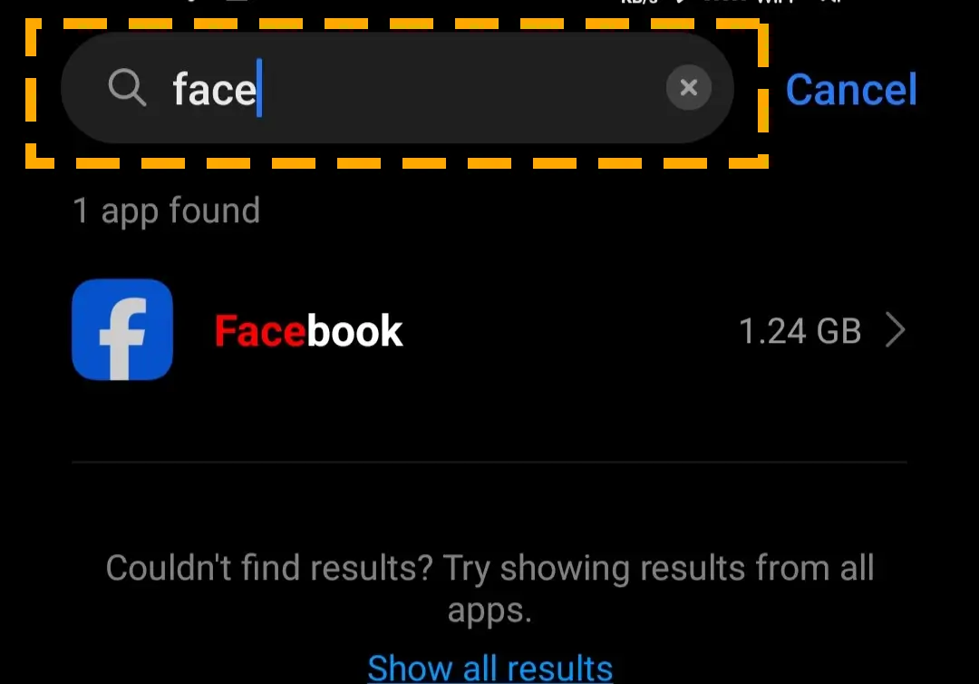 search for facebook