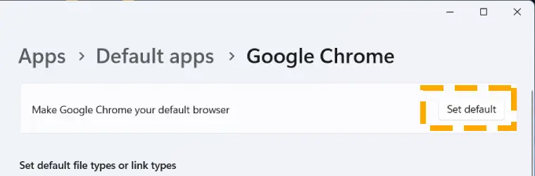 set chrome as default browser