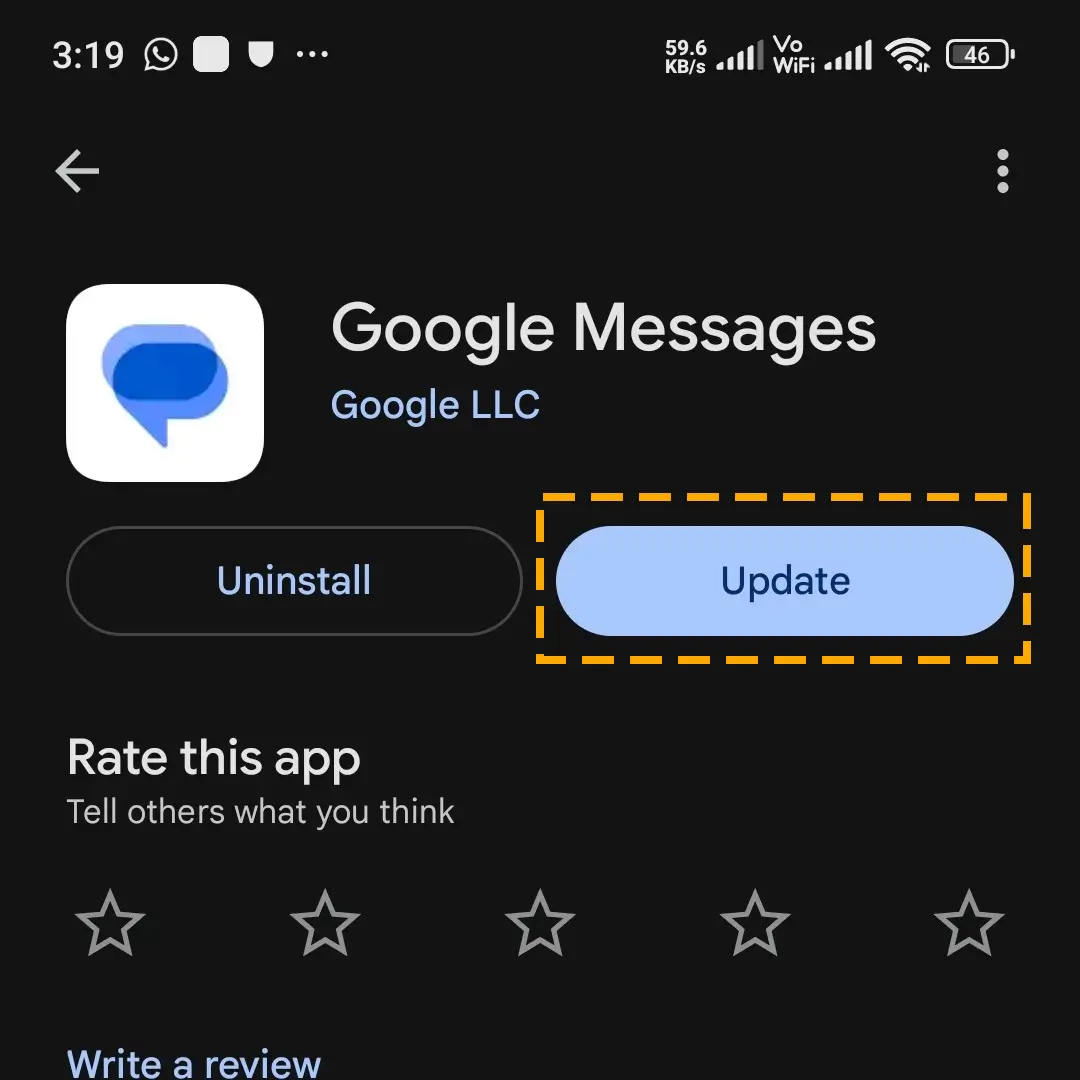 update the google messages app