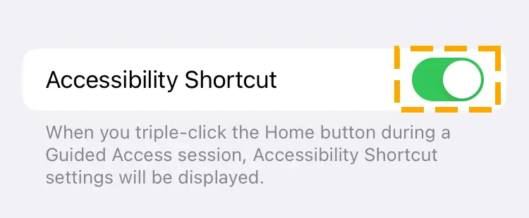 accessibility shortcut activation