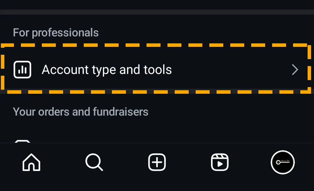 account type and tools