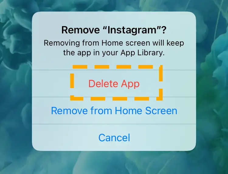 delete app from iphone